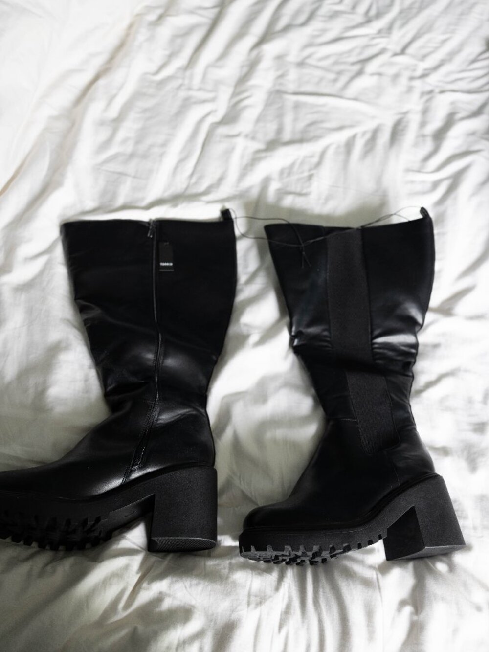 NWT Torrid Lug Sole Chelsea Knee Boots Black Wide Width 11 - $89.90 Retail